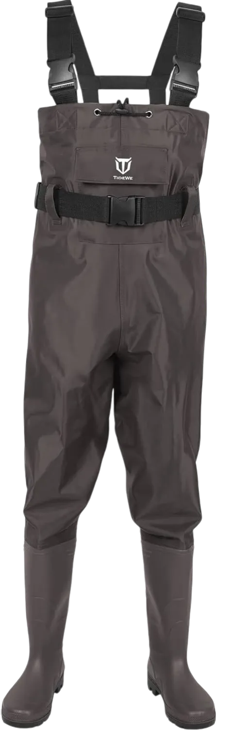 TIDEWE Bootfoot Chest Wader, 2-Ply Nylon/PVC Waterproof Fishing 
